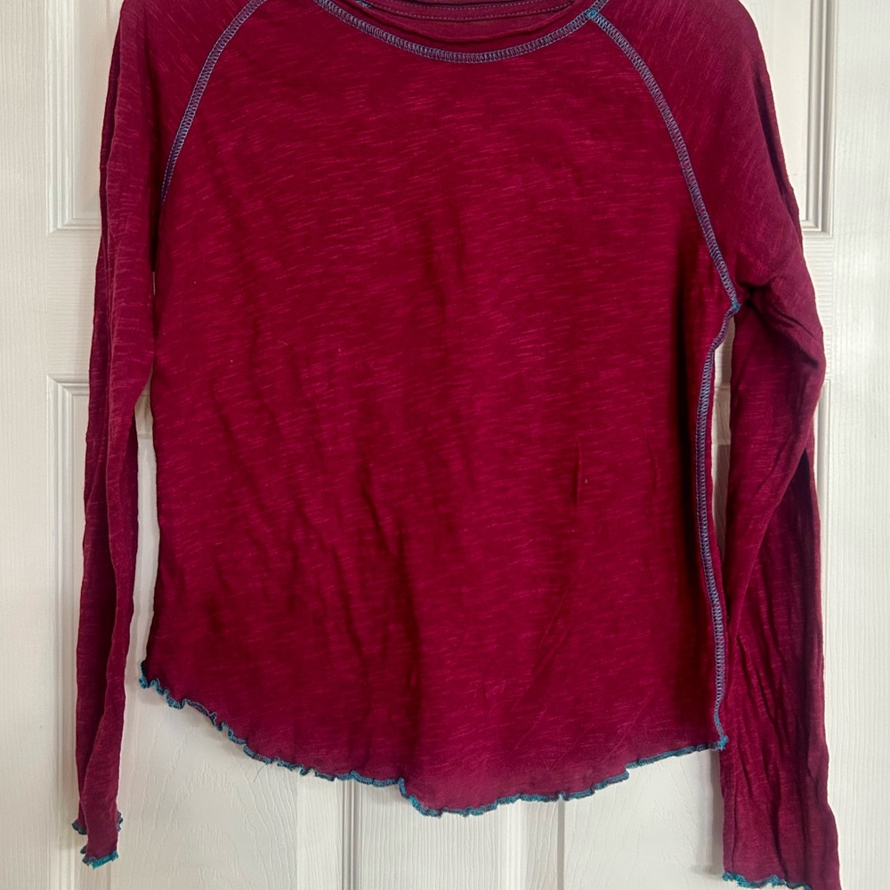 NATURAL LIFE Red Raglan Long Sleeve Layering Tee